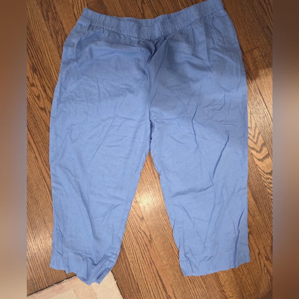 Linen Blend Pull On Pants